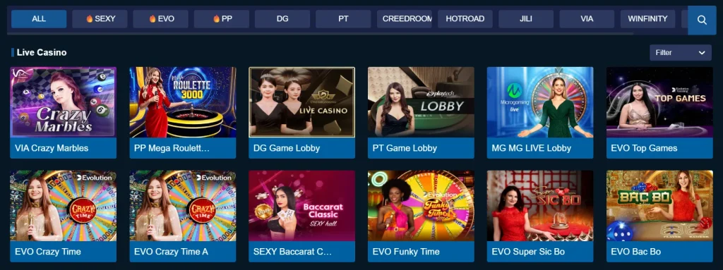 HeyBaji Live Casino with Live dealer tables